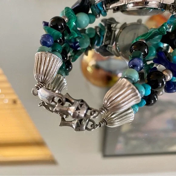 Navajo Sterling Silver Turquoise Fetish Native American Watch - Picture 7 of 9